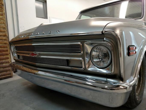 67-72 chrome smooth ft bumper w/hidden hardware